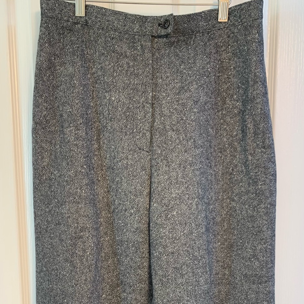 Eddie Bauer Flat Front Wool Blend Lined Dress Pants - Size 12 - Dark Gray - EUC